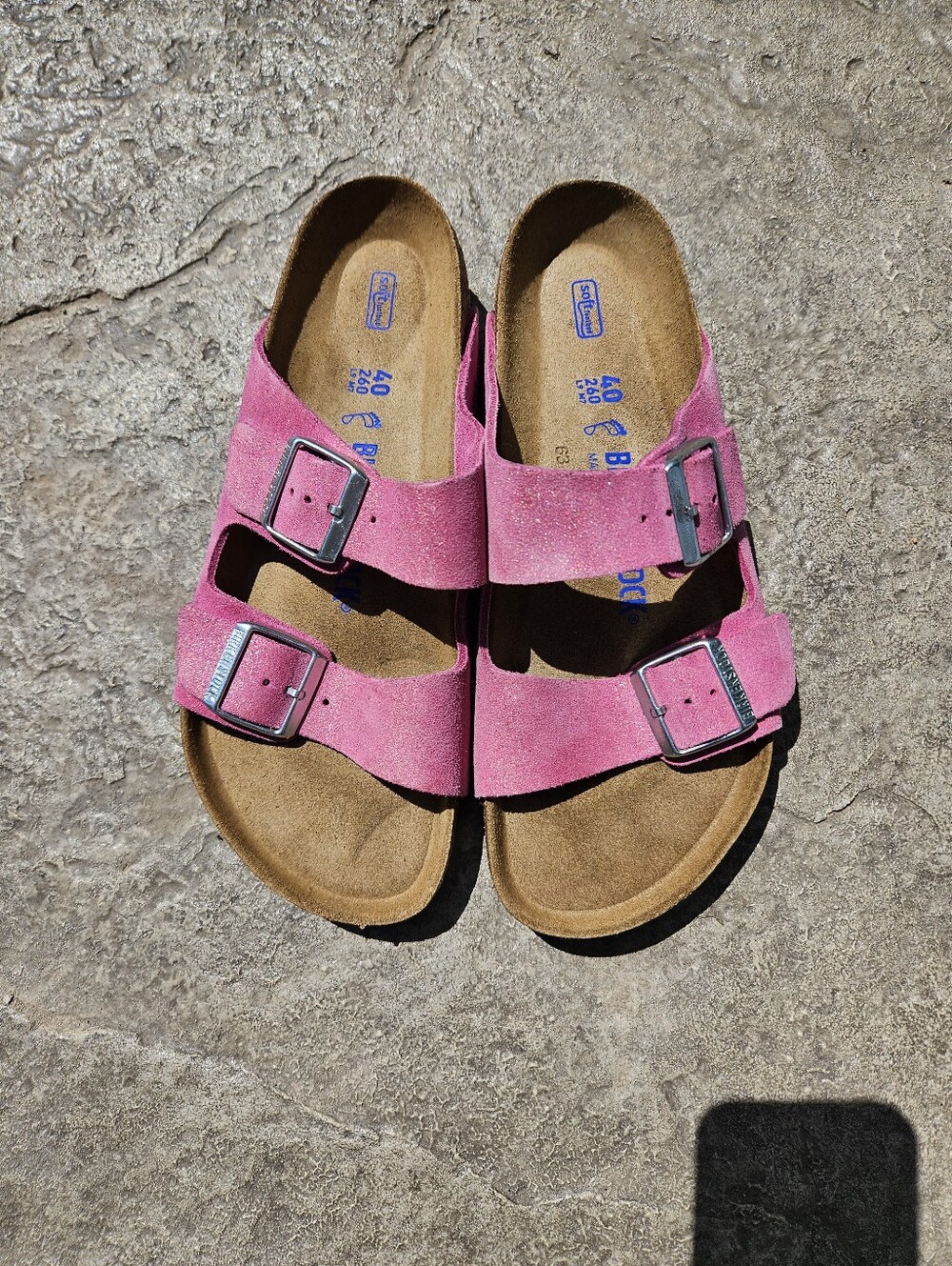 Birkenstock Arizona Shimmering Tulip Fuchsia Suede 40 R - Picture 2 of 5